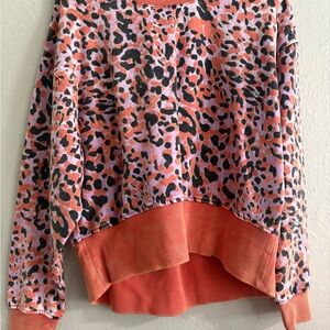 JoyLab Leopard Print Top in Pink and Orange